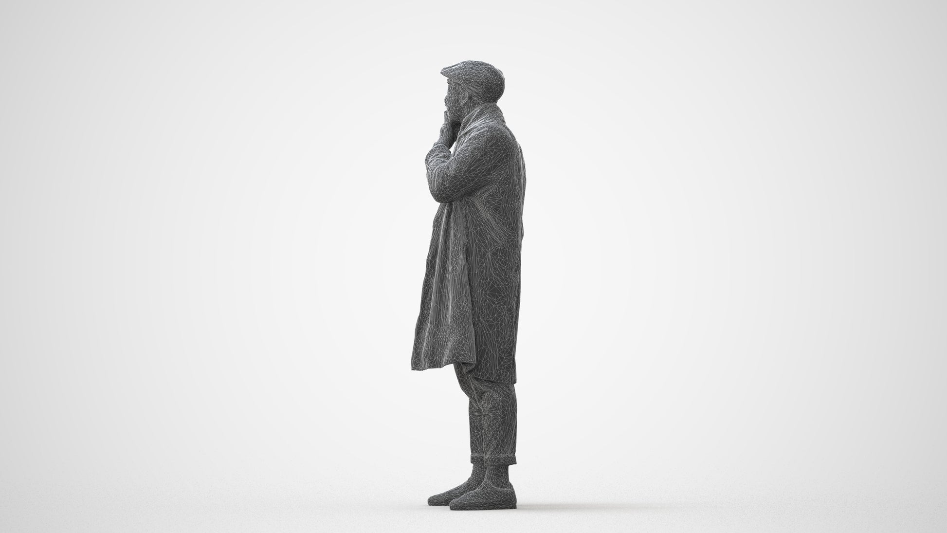 3D human model man casual standing, photogrammetry scanned person for archviz, square thumbnail