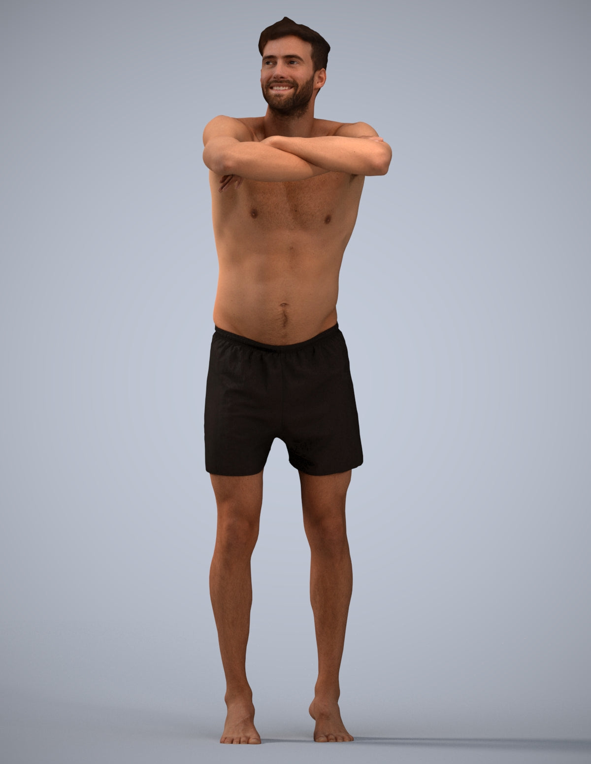 3D people model man pool, scanned human for 3ds Max rendering