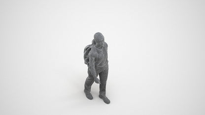 scanned 3D girl kids, photogrammetry people for Enscape and V-Ray, wireframe three-quarter view
