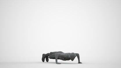 3D people model man sport, scanned human for 3ds Max rendering, three-quarter front view render