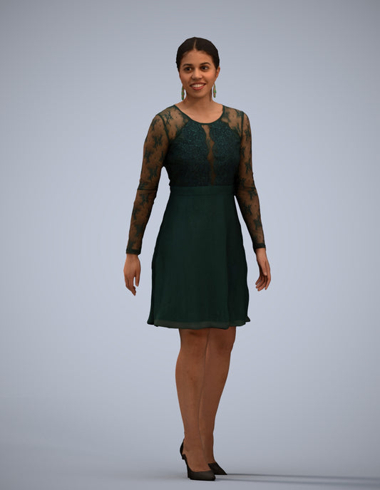 realistic 3D human woman formal formalaffairs, archviz people FBX OBJ for Blender