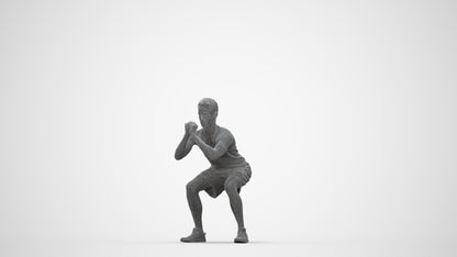 photogrammetry 3D man sport, realistic human model archviz FBX, wireframe back view