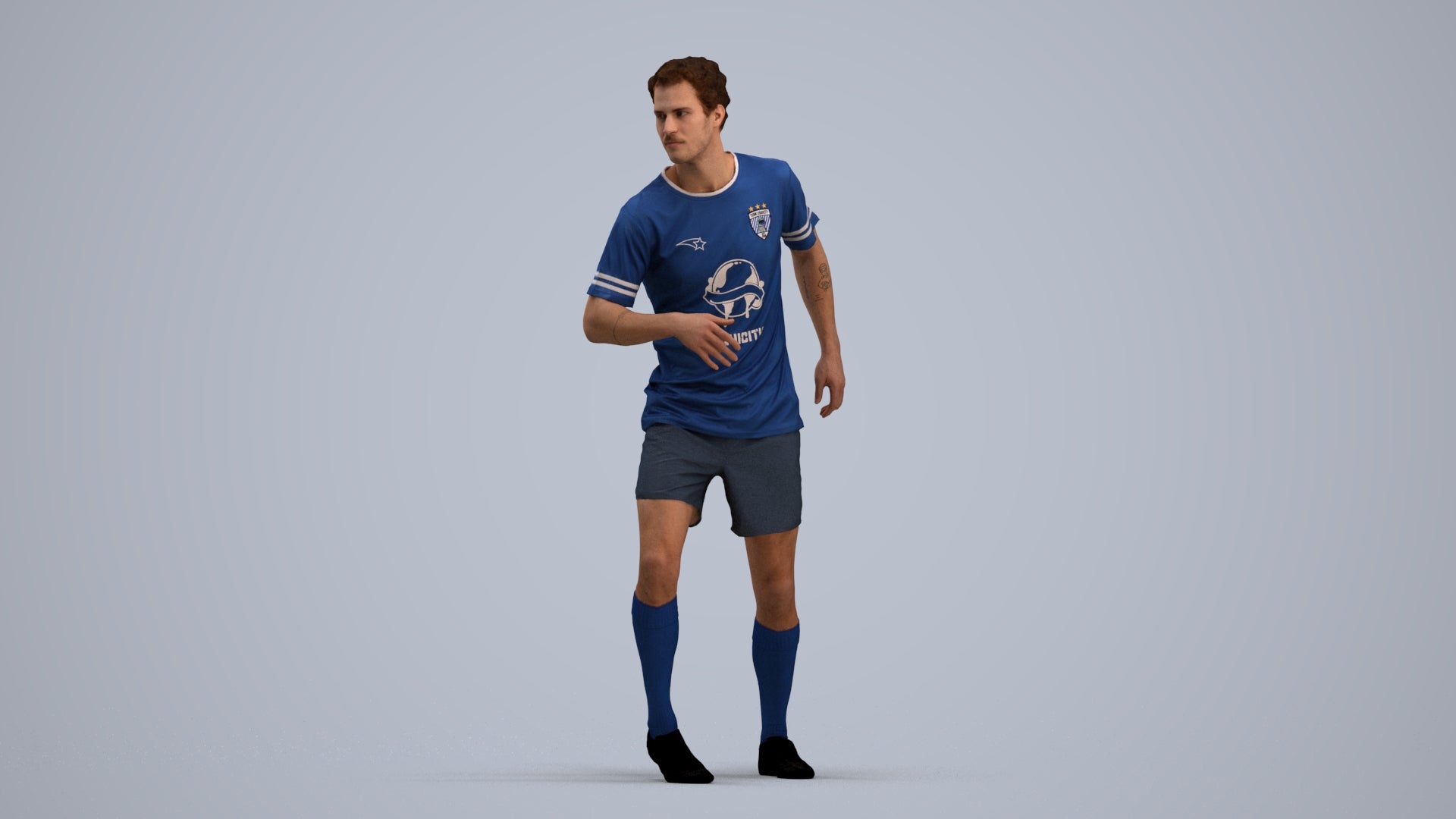 realistic 3D people man sport, render-ready for V-Ray and Corona, FBX OBJ, standing pose render