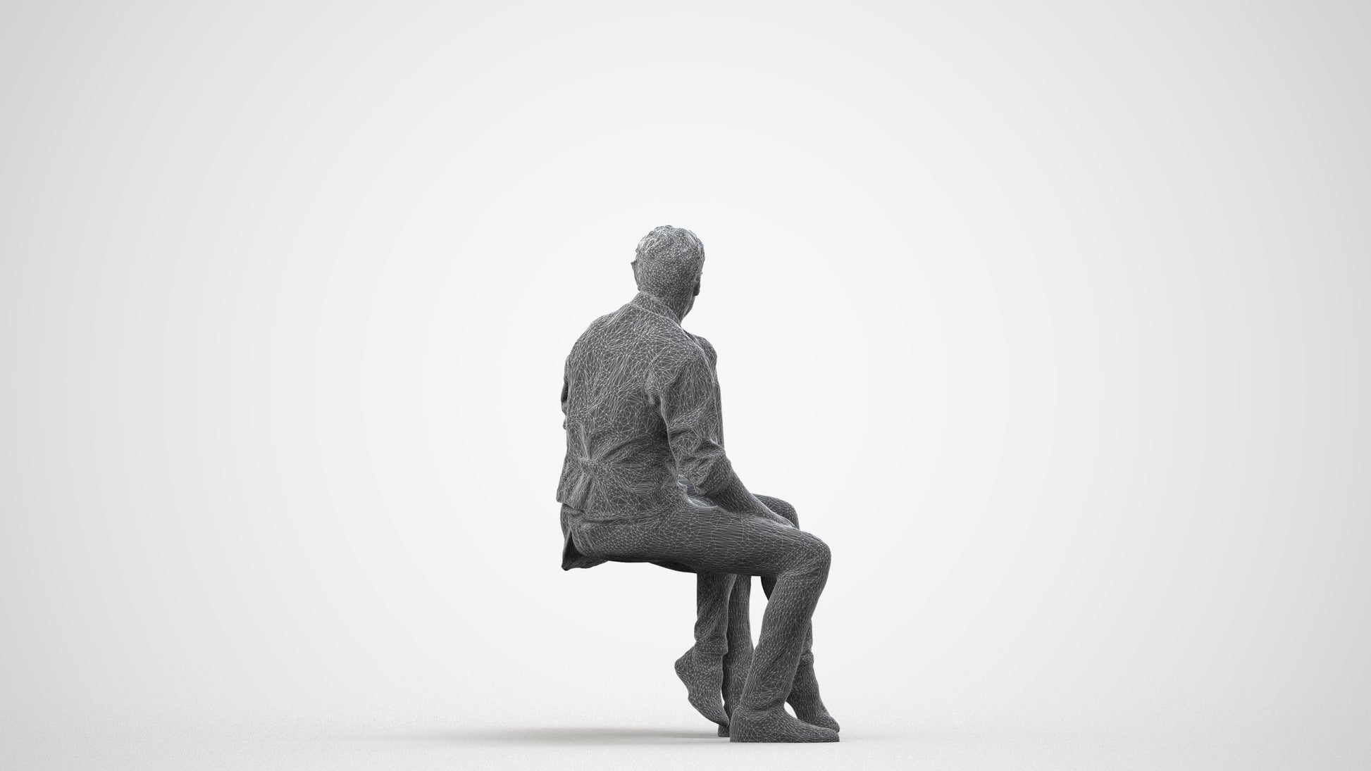realistic 3D human woman casual couple, archviz people FBX OBJ for Blender, wireframe side view