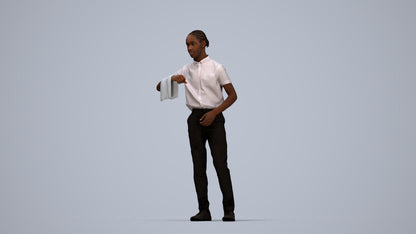 realistic 3D human boy hospitality, archviz people FBX OBJ for Blender, top-down view render