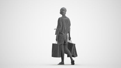 3D people model man formal shopping, scanned human for 3ds Max rendering, wireframe front view