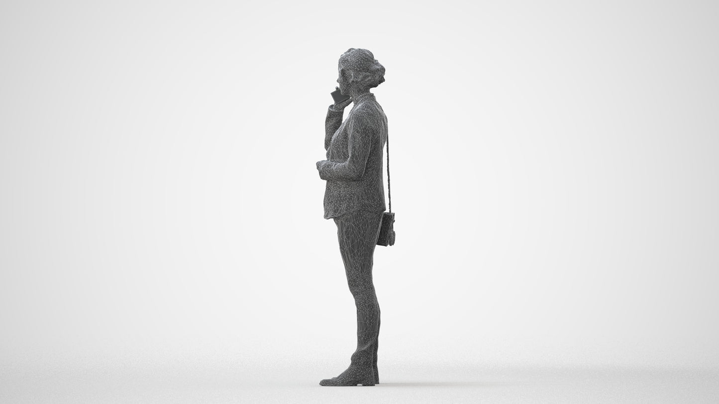 scanned 3D woman business, photogrammetry people for Enscape and V-Ray, square thumbnail