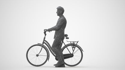 realistic 3D people man casual cycling, render-ready for V-Ray and Corona, FBX OBJ, square thumbnail