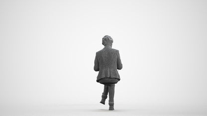 photogrammetry 3D senior woman business sitting, realistic human model archviz FBX, wireframe front view