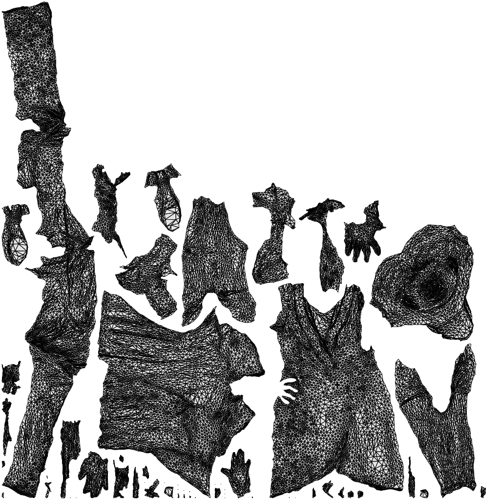 3D people model woman hospitality, scanned human for 3ds Max rendering, wireframe top-down view