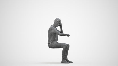 3D people model man casual couple, scanned human for 3ds Max rendering, wireframe side view