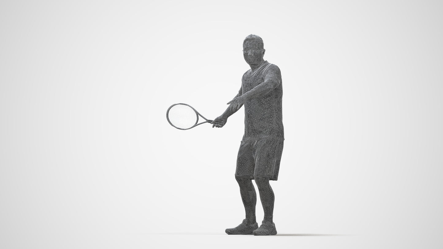 photogrammetry 3D man sport, realistic human model archviz FBX, wireframe back view