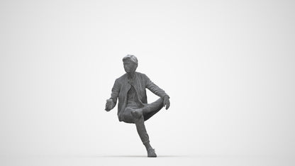 realistic 3D people man casual sitting, render-ready for V-Ray and Corona, FBX OBJ, wireframe back view