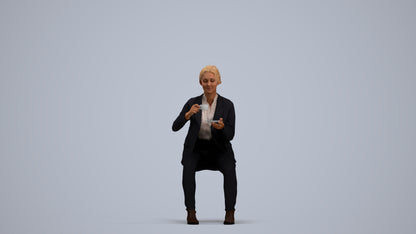scanned 3D woman business, photogrammetry people for Enscape and V-Ray, standing pose render