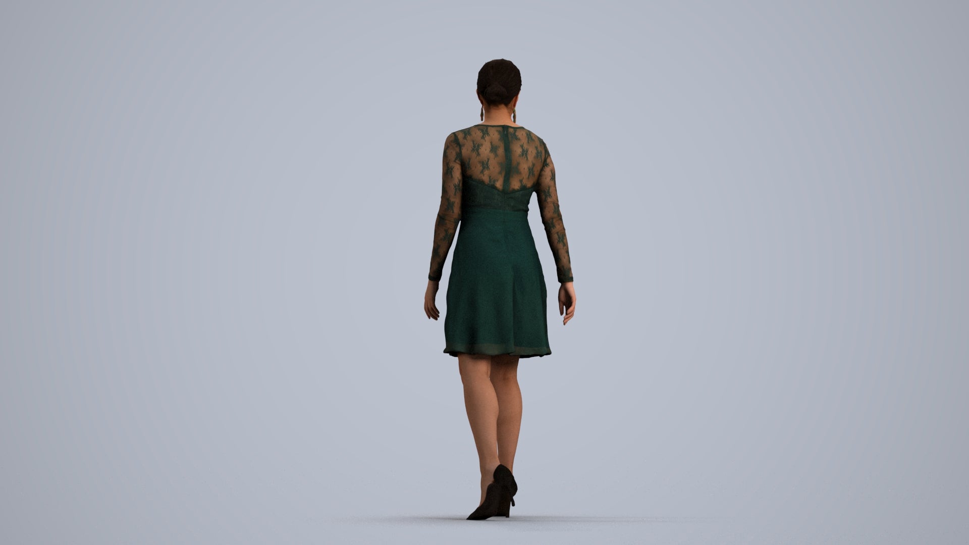 realistic 3D human woman formal formalaffairs, archviz people FBX OBJ for Blender, front view render