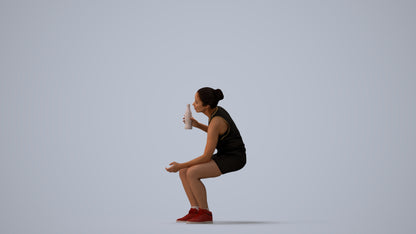 photogrammetry 3D woman sport, realistic human model archviz FBX, three-quarter view render