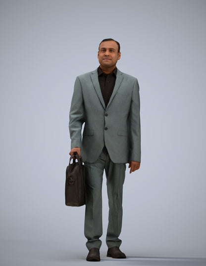 realistic 3D human man business, archviz people FBX OBJ for Blender