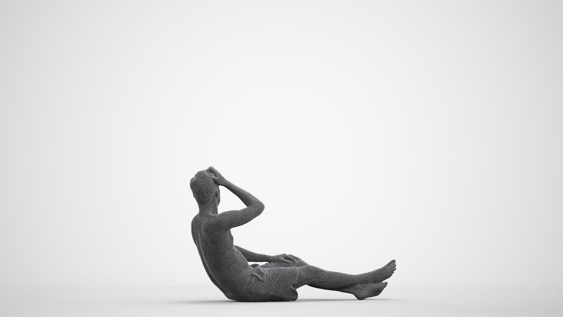 realistic 3D man pool, scanned archviz people for Blender and 3ds Max, wireframe front view