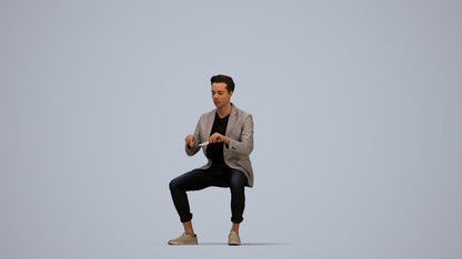 photogrammetry 3D man business, realistic human model archviz FBX, top-down view render
