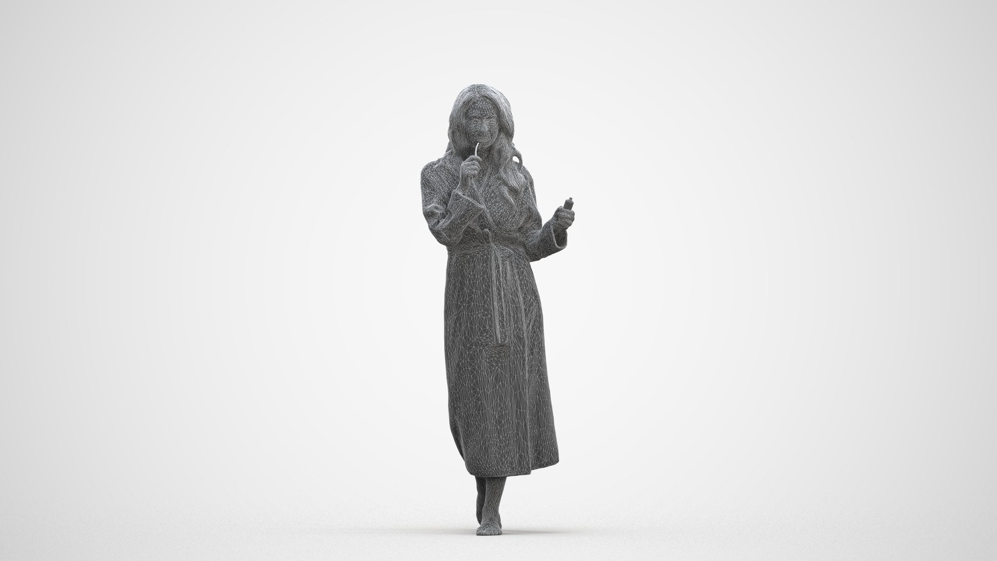 scanned 3D woman casual sport, photogrammetry people for Enscape and V-Ray, three-quarter front view render