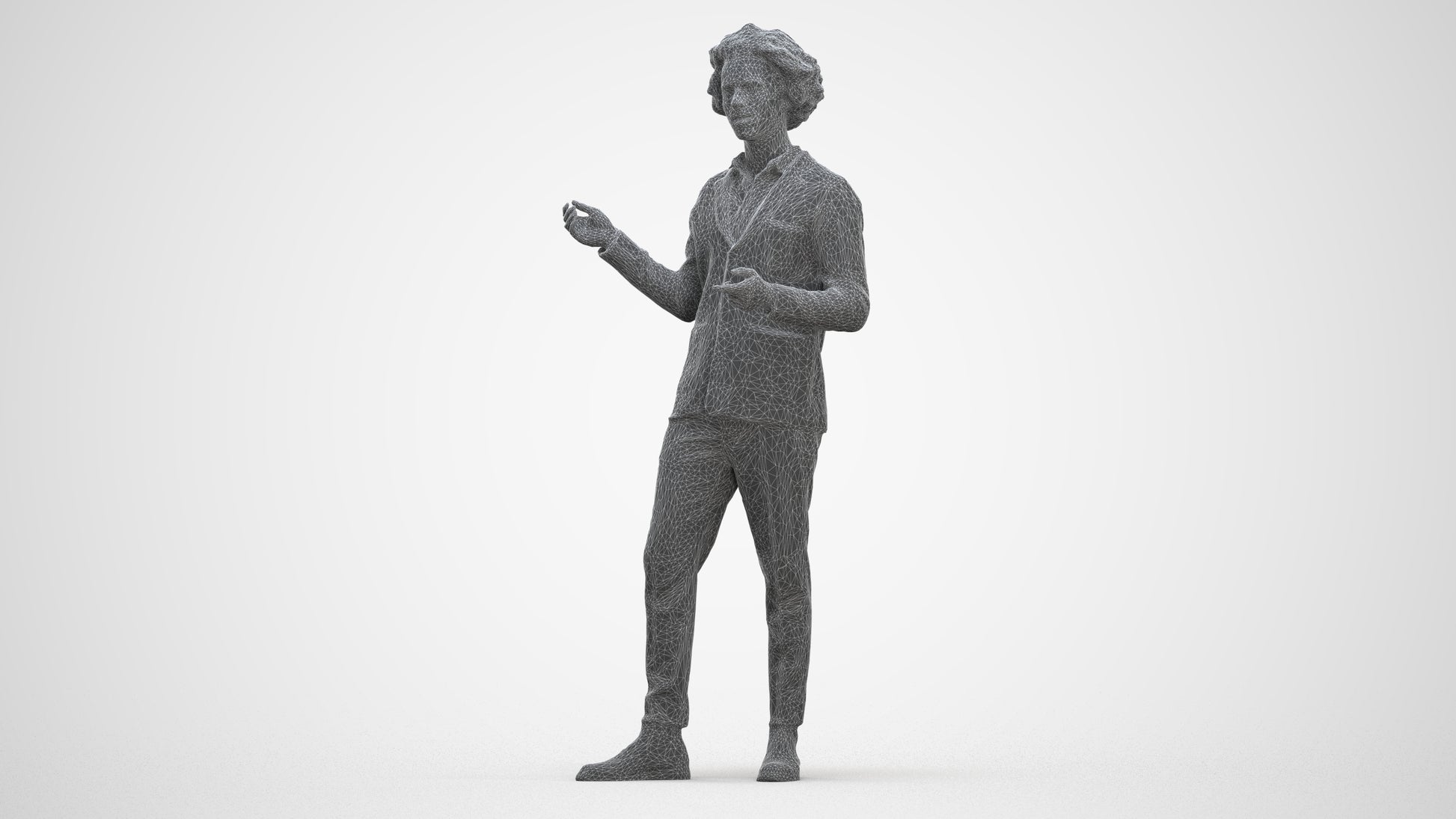 realistic 3D man business, scanned archviz people for Blender and 3ds Max, three-quarter front view render