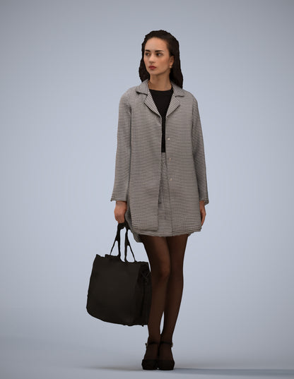 photogrammetry 3D woman business standing, realistic human model archviz FBX