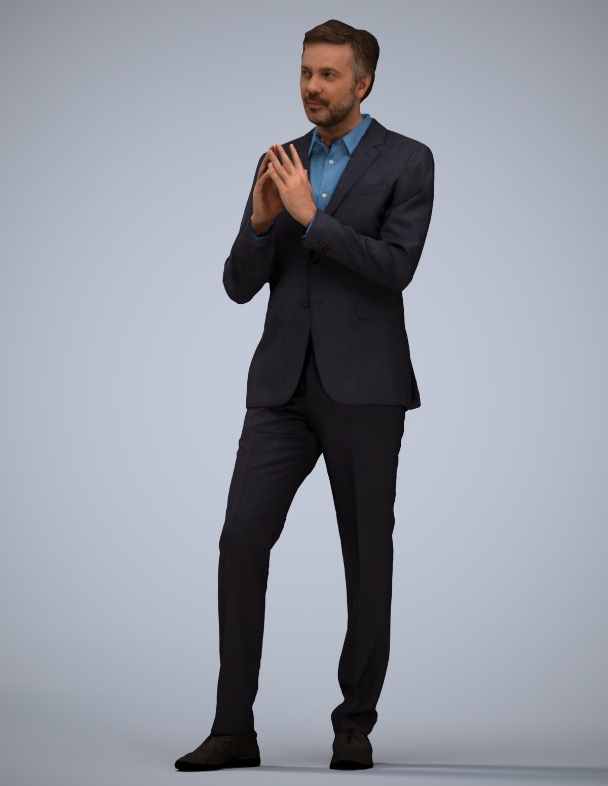 realistic 3D human man business, archviz people FBX OBJ for Blender