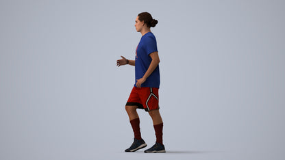 realistic 3D human man sport, archviz people FBX OBJ for Blender, three-quarter view render
