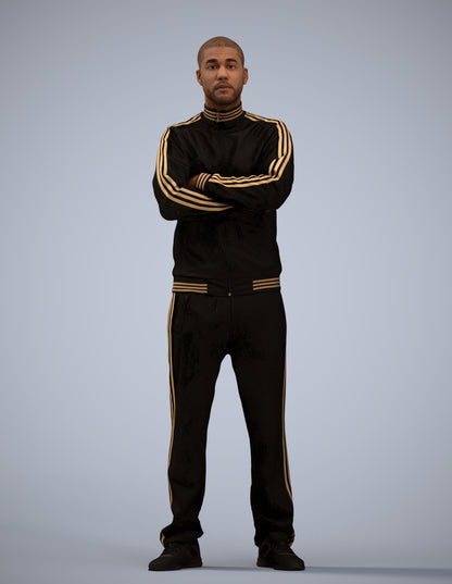 scanned 3D man standing, photogrammetry people for Enscape and V-Ray