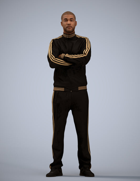 scanned 3D man standing, photogrammetry people for Enscape and V-Ray
