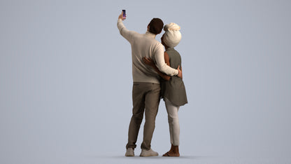 scanned 3D woman casual standing, photogrammetry people for Enscape and V-Ray, front view render