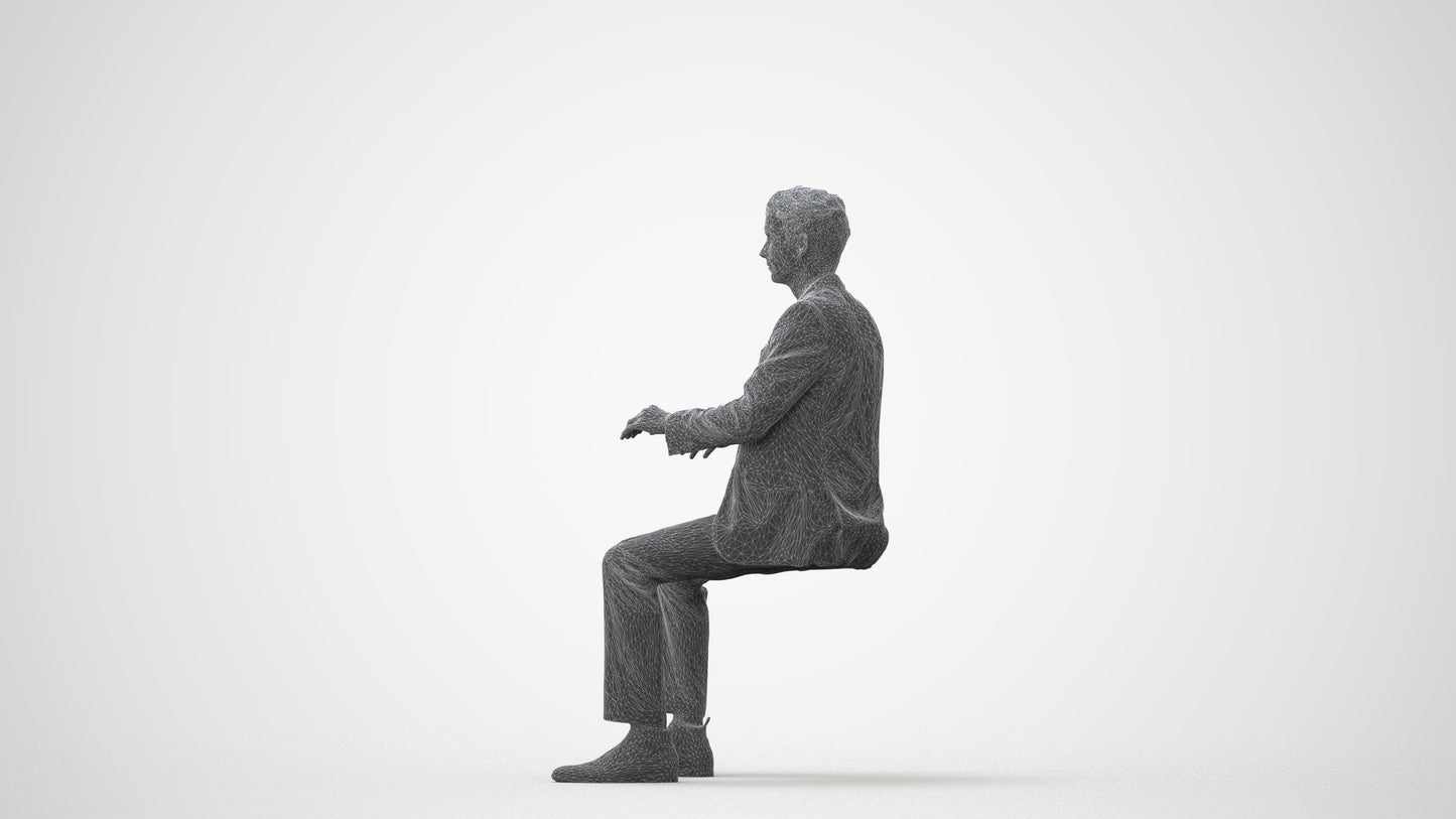 3D scanned man business, photorealistic archviz people for Enscape and SketchUp, square thumbnail