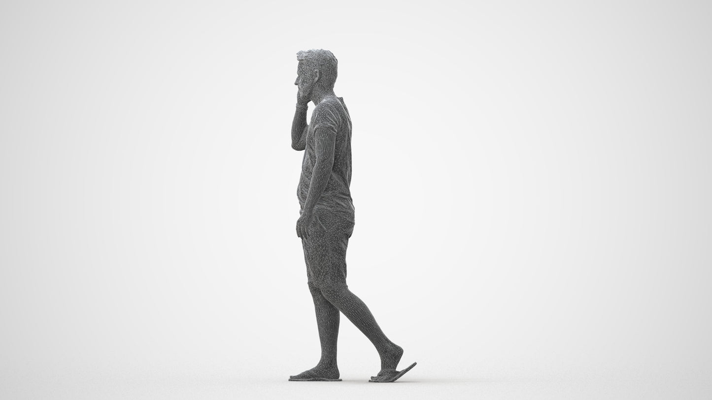 realistic 3D human man walking, archviz people FBX OBJ for Blender, square thumbnail