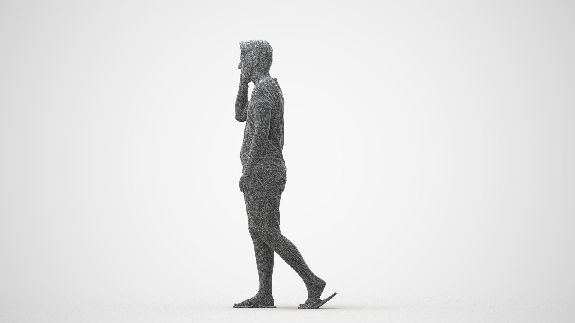 realistic 3D human man walking, archviz people FBX OBJ for Blender, square thumbnail