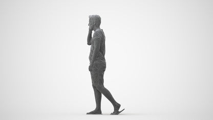 realistic 3D human man walking, archviz people FBX OBJ for Blender, square thumbnail