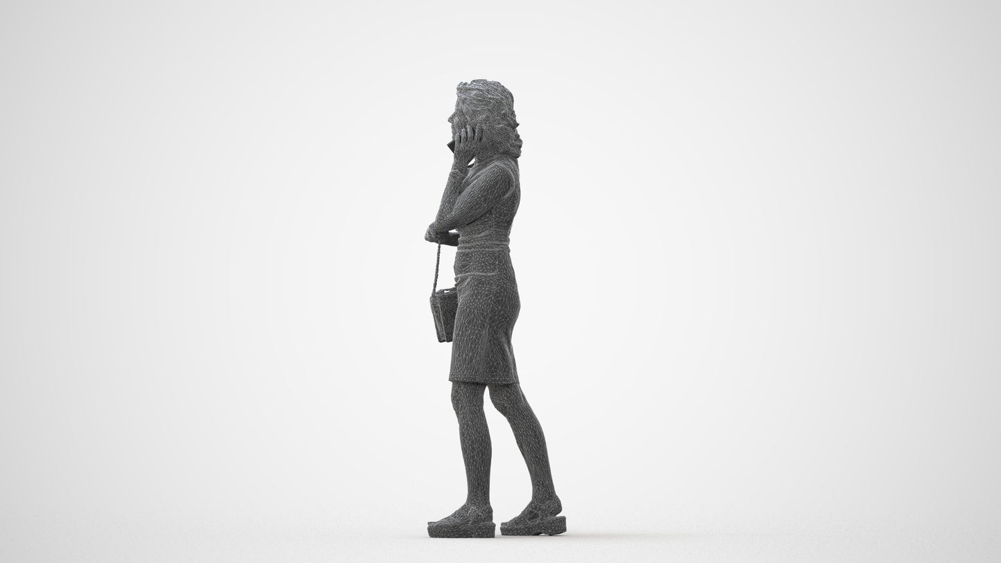 realistic 3D human woman business walking, archviz people FBX OBJ for Blender, square thumbnail