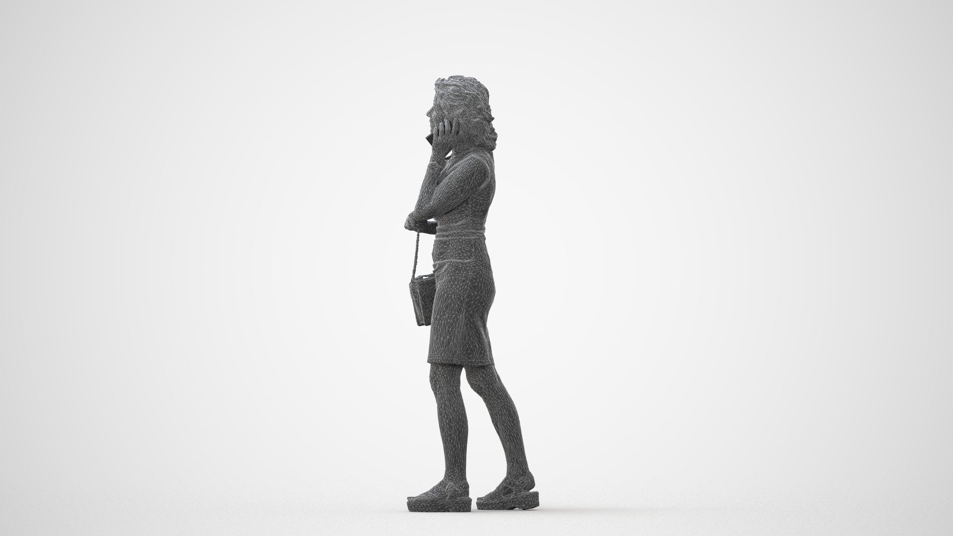 realistic 3D human woman business walking, archviz people FBX OBJ for Blender, square thumbnail