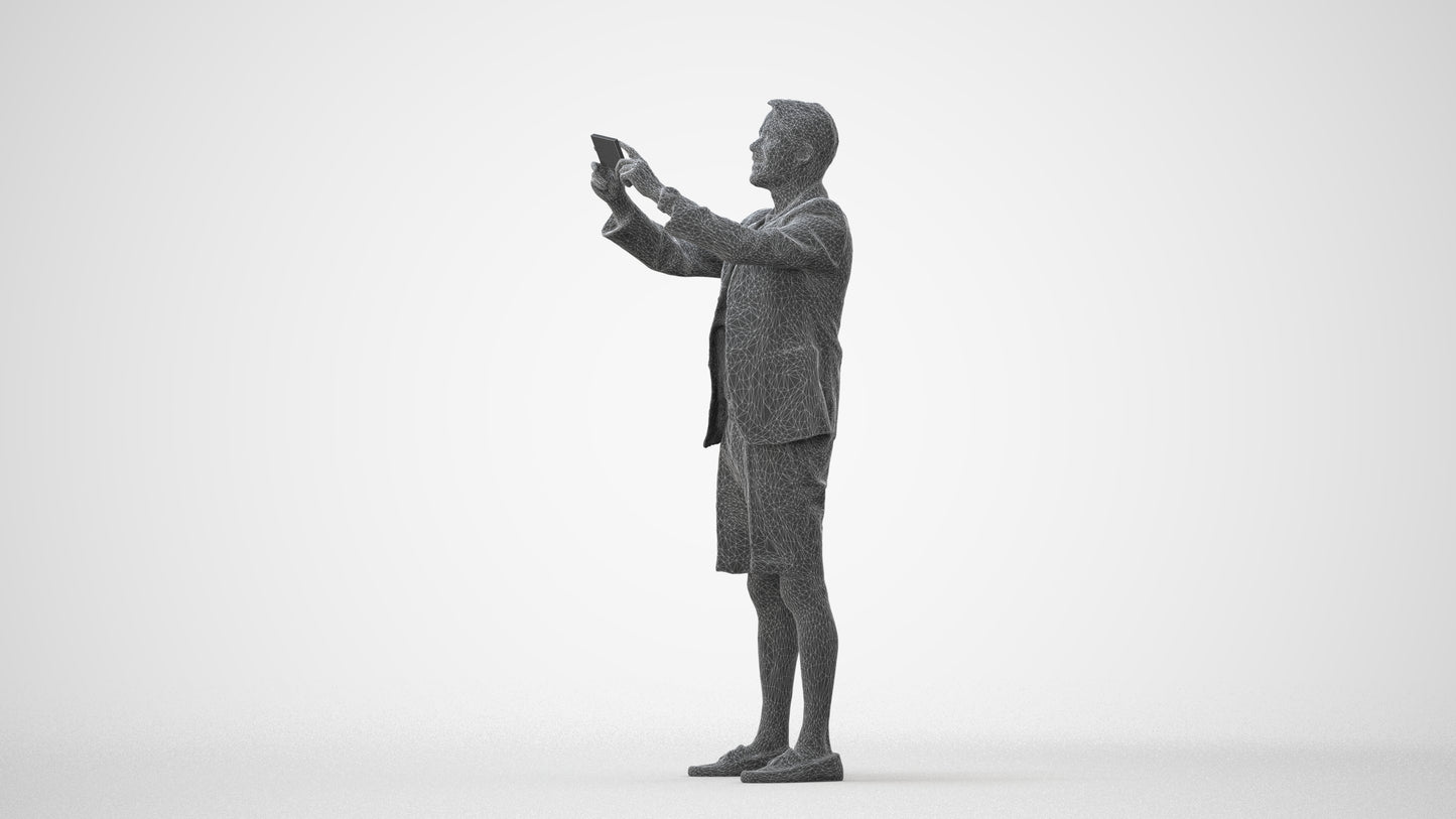 3D scanned man standing business, photorealistic archviz people for Enscape and SketchUp, square thumbnail
