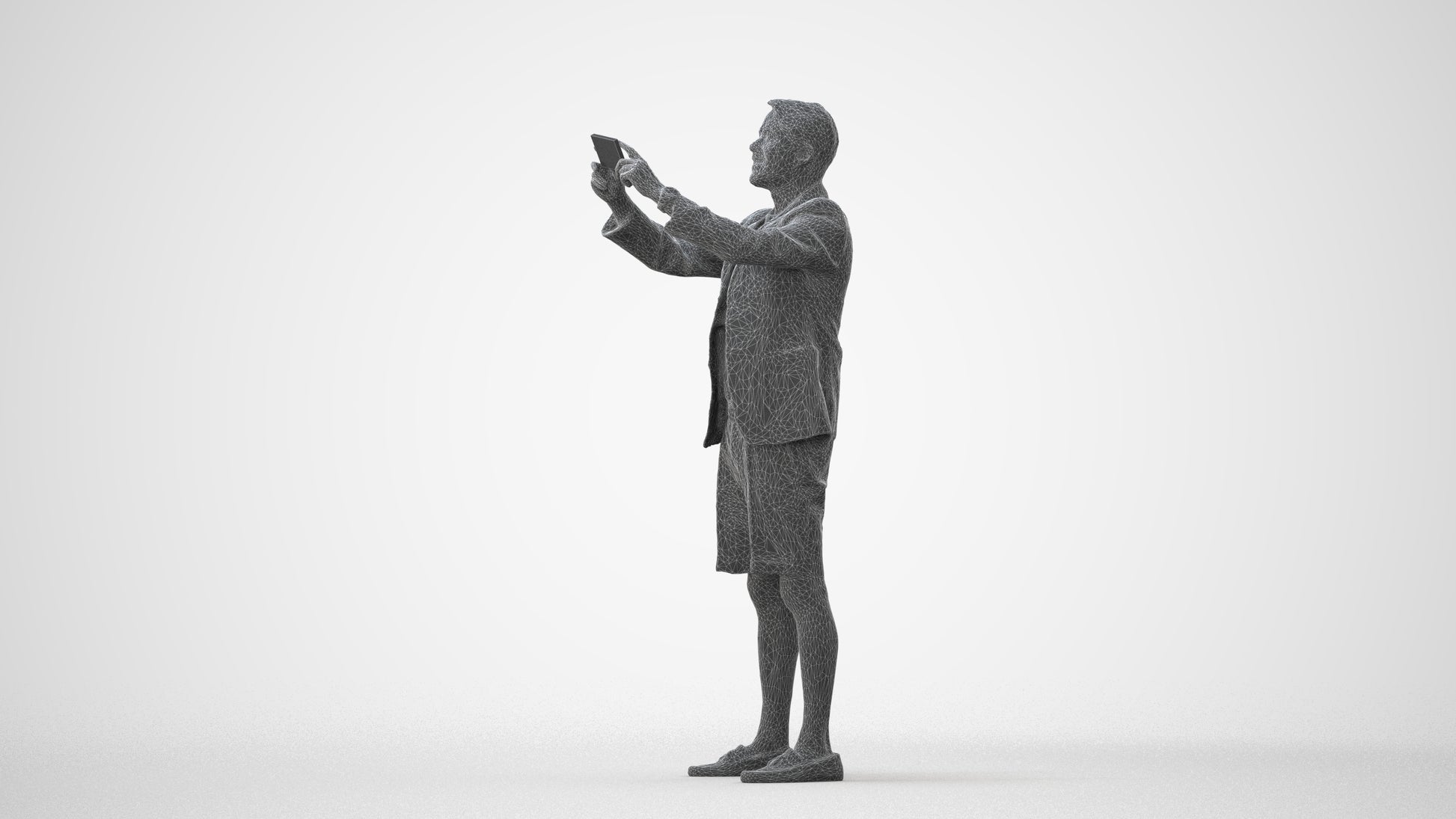 3D scanned man standing business, photorealistic archviz people for Enscape and SketchUp, square thumbnail