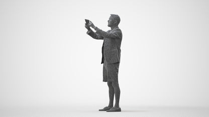 3D scanned man standing business, photorealistic archviz people for Enscape and SketchUp, square thumbnail