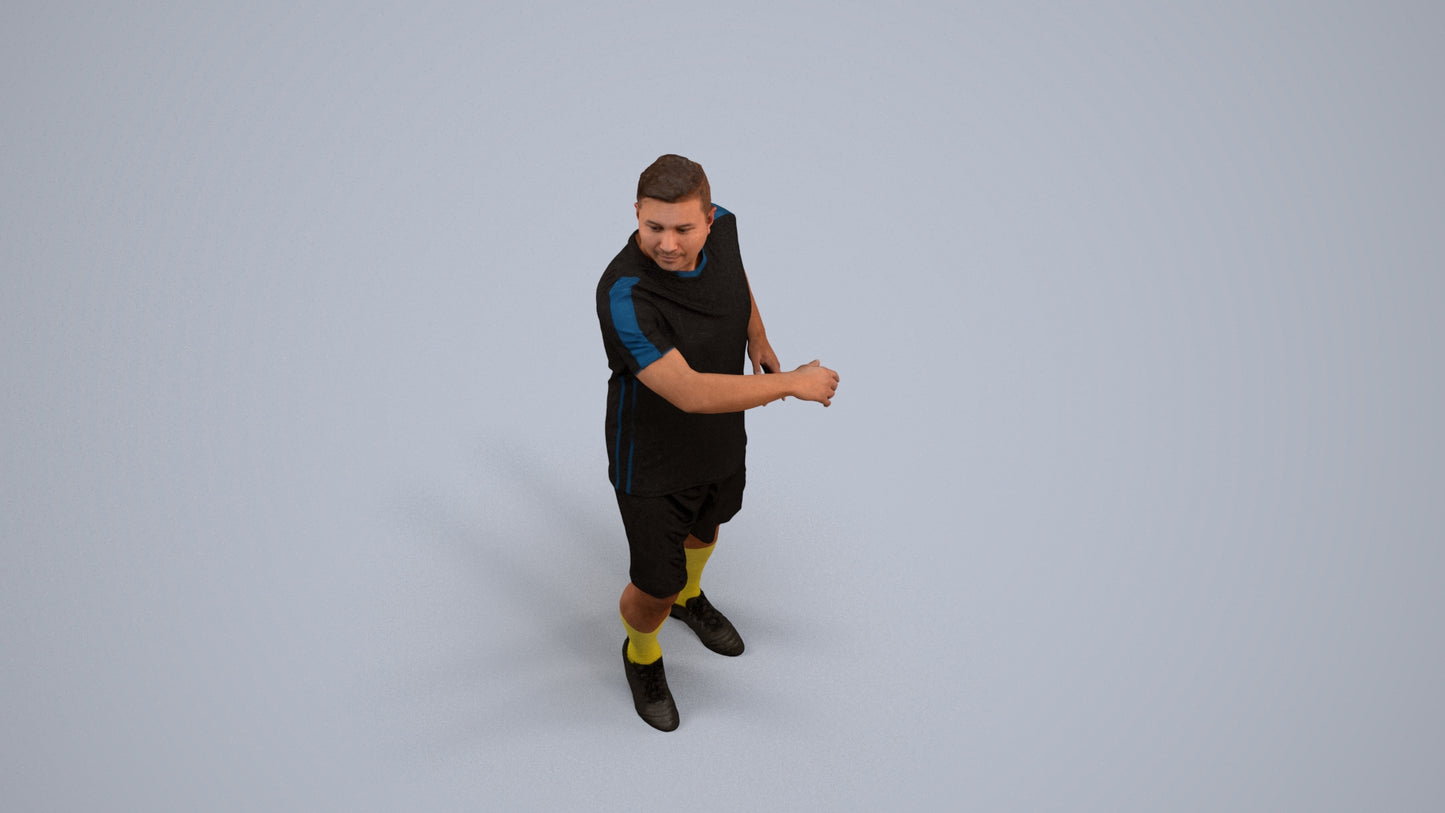 photogrammetry 3D man sport, realistic human model archviz FBX, back view render