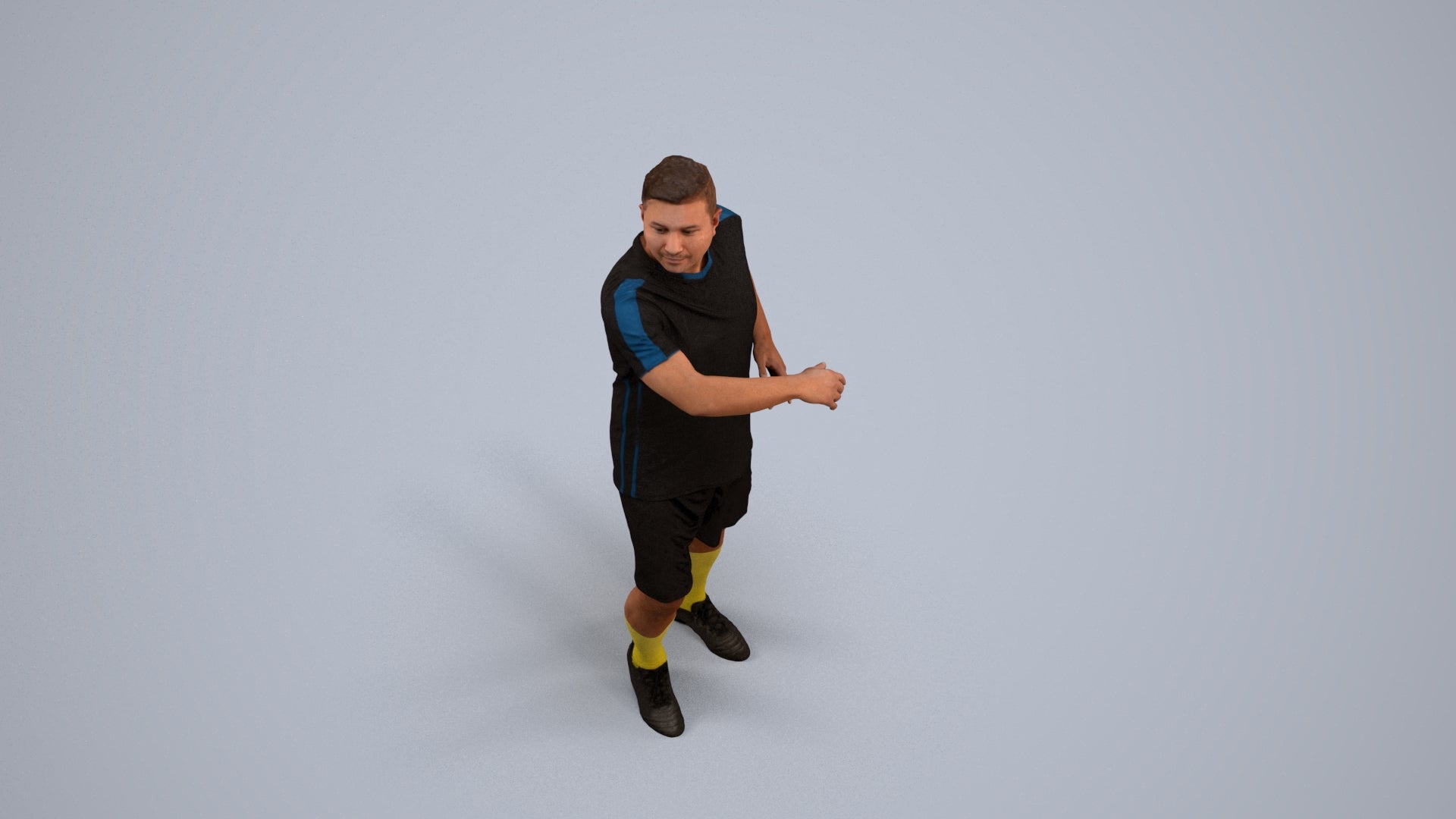 photogrammetry 3D man sport, realistic human model archviz FBX, back view render