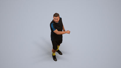 photogrammetry 3D man sport, realistic human model archviz FBX, back view render
