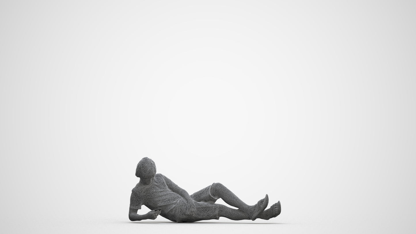 3D human model boy casual kids, photogrammetry scanned person for archviz, three-quarter front view render