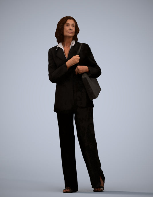 realistic 3D people senior woman business, render-ready for V-Ray and Corona, FBX OBJ