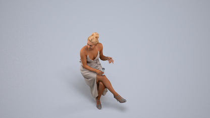 3D scanned woman formalaffairs formal, photorealistic archviz people for Enscape and SketchUp, back view render