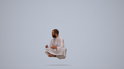 realistic 3D man casual sitting, scanned archviz people for Blender and 3ds Max, top-down view render