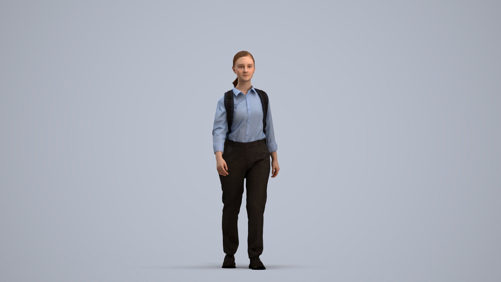 scanned 3D girl kids, photogrammetry people for Enscape and V-Ray, standing pose render