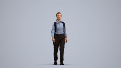scanned 3D girl kids, photogrammetry people for Enscape and V-Ray, standing pose render
