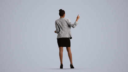 photogrammetry 3D woman business, realistic human model archviz FBX, front view render